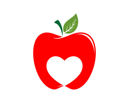 Apple with love shape inside