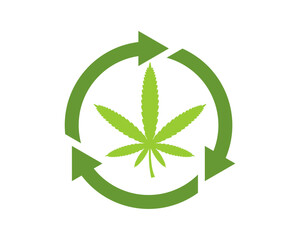 Arrow circle with cannabis inside