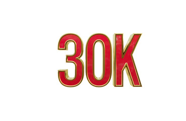 30k front side 3d transparent rendered icon