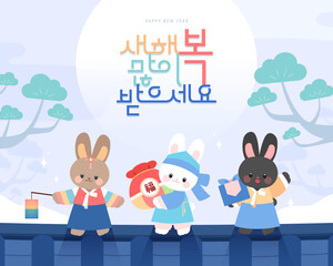 2023 Gyemyo Year New Year's Rabbit Character Illustration
