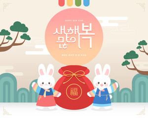 2023 Gyemyo Year New Year's Rabbit Character Illustration
