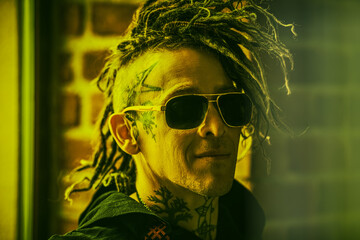 rocker with dreadlocks