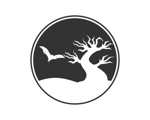 Circle with halloween tree inside