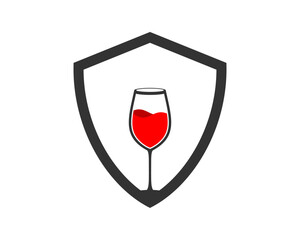 Shield with a glass syrup inside