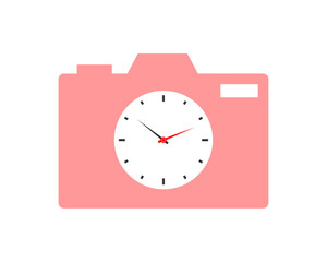 Camera shape with clock inside