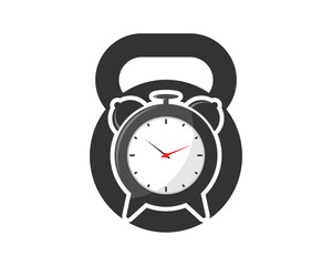 Dumbbell shape with clock inside