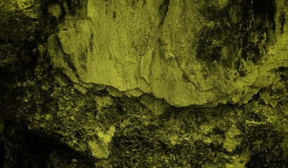 cracked wall background with dark sided yellow coloring, old wall graffiti with crack art, peeling wall surface with scratches on old wall