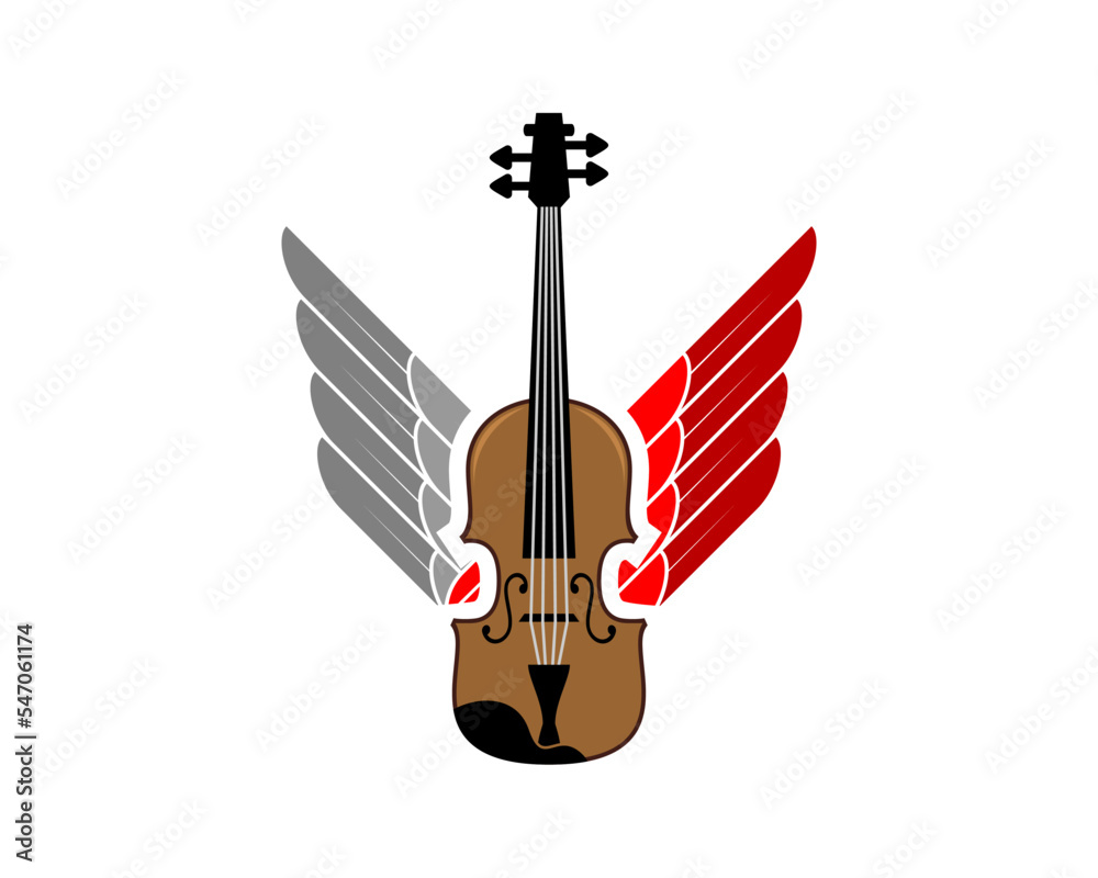 Sticker wing with violin in the middle