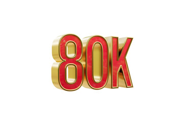 80k right side rotated 3d transparent rendered icon