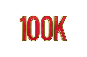 100k front side 3d transparent rendered icon