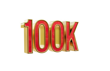 100k right side rotated 3d transparent rendered icon