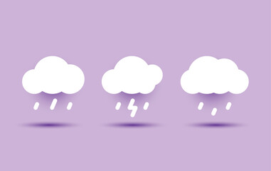 flat icon cloud weather paper style 