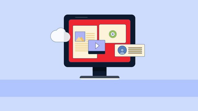 Cloud document management solution company content create storage share project software concept.
