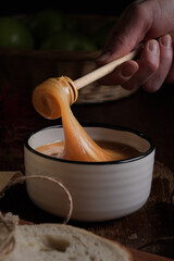 wooden honey dipper