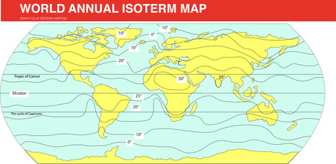 World annual isotherm map