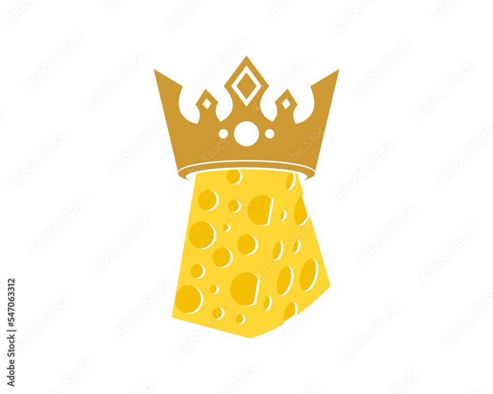 Sticker cheese with crown on top