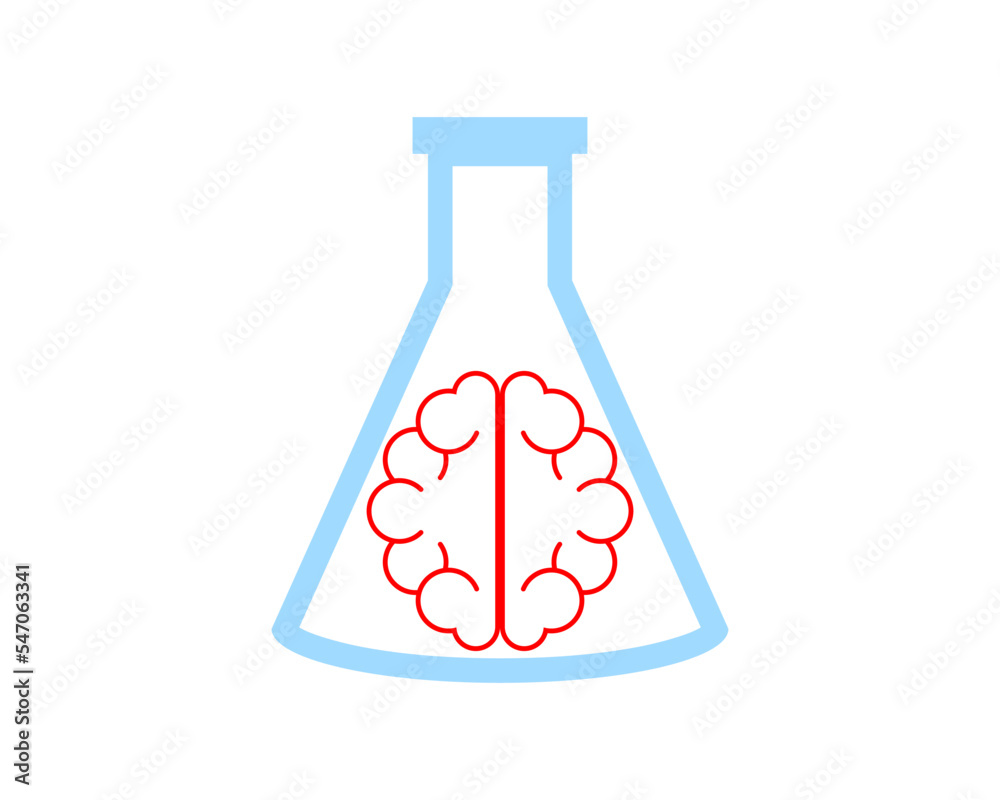 Sticker potion bottle with brain inside