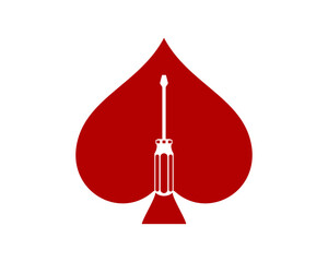Spade with screwdriver shape inside