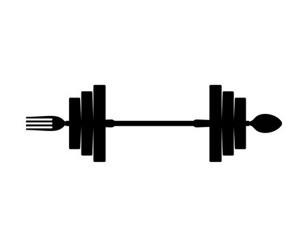Barbell with fork and spoon