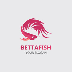 Betta fish modern logo style design vector image illustration
