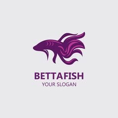 Betta fish modern logo style design vector image illustration