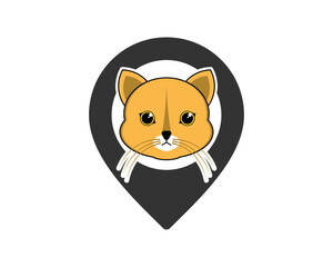 Location pin with cat inside