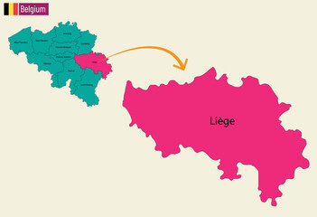 Belgium map cities vector. 