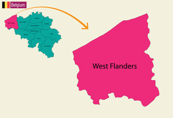 Belgium map cities vector. 