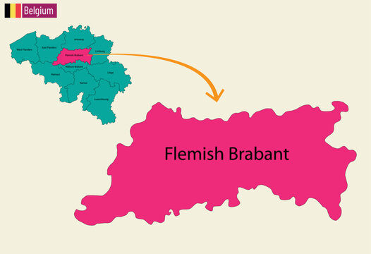 Belgium map cities vector. 