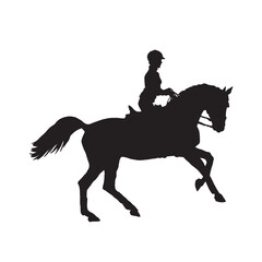 Obraz na płótnie Canvas equestrian sport vector silhouette on white.