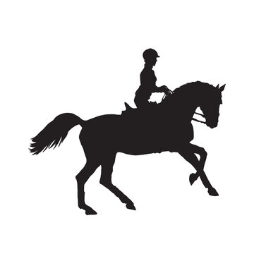 recommend clip art: equestrian sport vector silhouette on white.