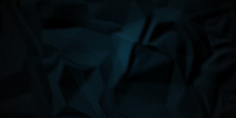 Dark Black and blue facbric paper crumpled texture. dark black textured crumpled black paper background. panorama black paper texture background, crumpled pattern	

