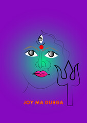 Happy Durga Puja Background & Goddess Durga Devi Vector illustration

