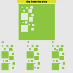 Complete the shape not given iq test - Practical Questions- Intelligence questions, visual intelligence - Vector