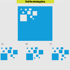 Complete the shape not given iq test - Practical Questions- Intelligence questions, visual intelligence - Vector