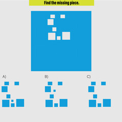 Obraz premium Complete the shape not given iq test - Practical Questions- Intelligence questions, visual intelligence - Vector