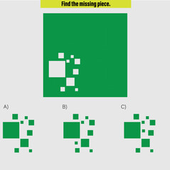 Complete the shape not given iq test - Practical Questions- Intelligence questions, visual intelligence - Vector