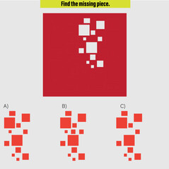 Fototapeta premium Complete the shape not given iq test - Practical Questions- Intelligence questions, visual intelligence - Vector
