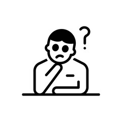 Black solid icon for considered