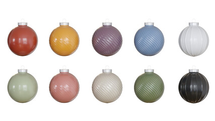 set of christmas balls isolated on white background
 PNG files.