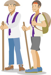 男性二人組のお遍路さん
