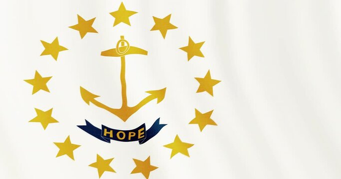 Rhode Island flag seamless loop animation. 4k animation background with the flag of Rhode Island. 4k resolution animated backdrop.