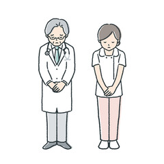 医師と看護師／お詫びをする
