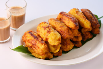 Banana fry, Pazham Pori traditional Kerala snack famous breakfast or tea snacks of India.