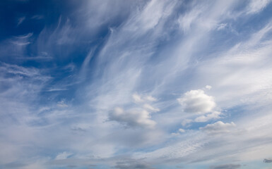 White clouds on the blue sky