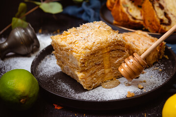 Romanian traditional wlnut sweet bread - cozonac