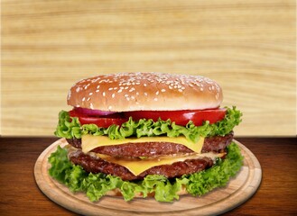 Tasty fresh Sandwich or burger with meat