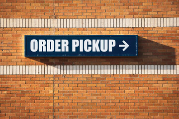 Online order shopping pickup sign at store
