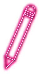 Pencil Pink Neon Illustration