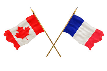 Background for designers. National Day. 3D model National flags  of Canada and Clipperton island